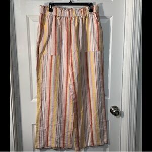 SO  Junior  girl tapered Multicolor Striped Wide-Leg Pants XL NWT.